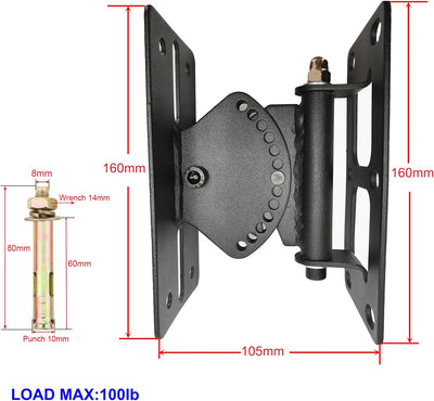 Howonder MY-23 Lautsprecher-Wandhalterung, Wand-Lautsprecherhalterung, hält bis zu 100lbs, Lautsprec