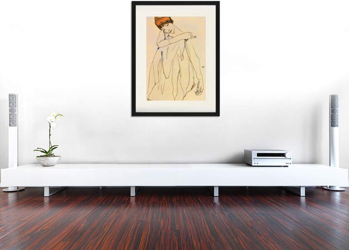 1art1 Egon Schiele Poster Die Tänzerin, 1913 Gerahmtes Bild Mit Edlem Passepartout | Wand-Bilder | I