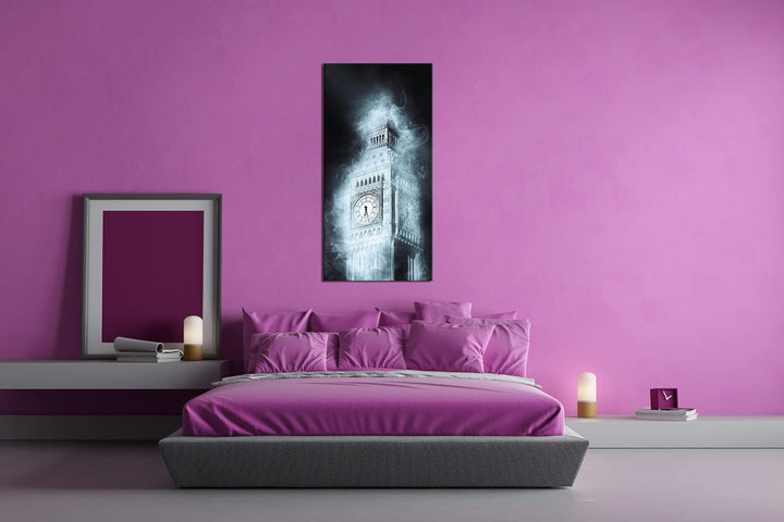 künstlerischer Big Bang in London Panorama 80x40 cm als Leinwandbild, Motiv fertig gerahmt auf Echth