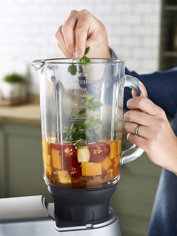 Kenwood KAH358GL Glas-Mixaufsatz (crushen, mixen, heisse Suppen, Küchenmaschinen-Zubehör, Geeignet f