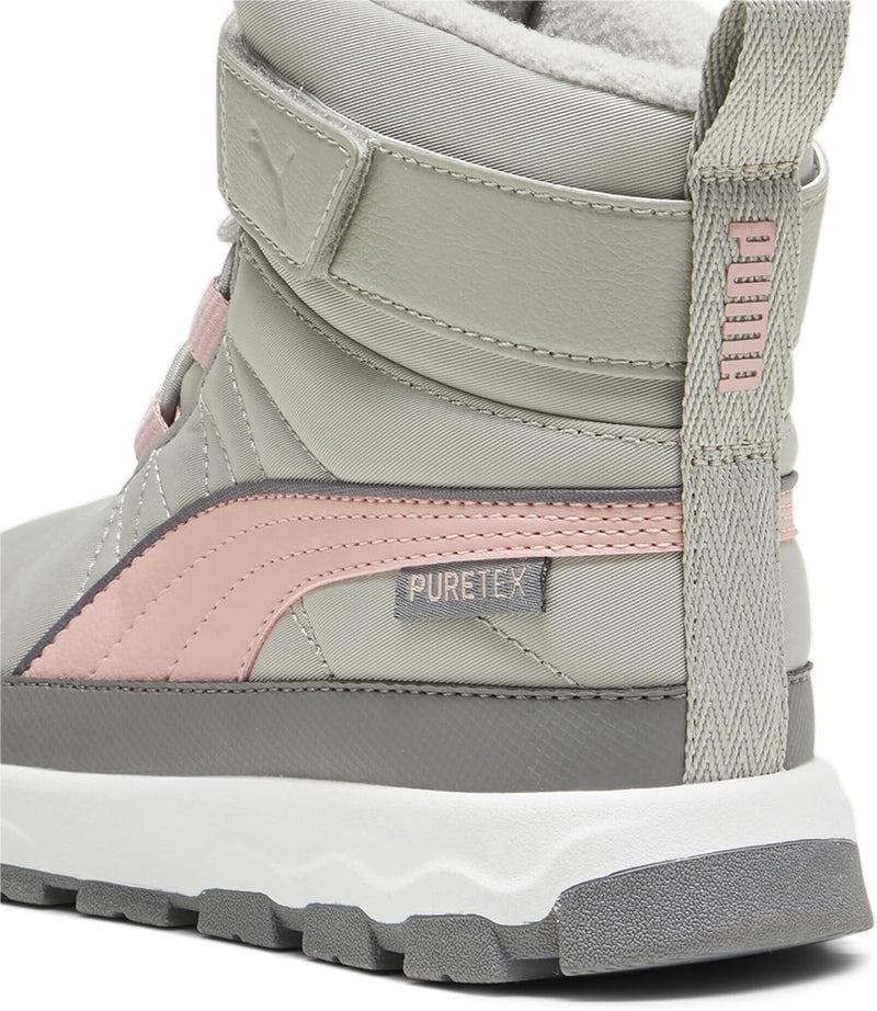 PUMA Unisex Kinder Evolve Boot Puretex Ac+ps Sneaker 28 EU Smokey Gray Future Pink Puma White, 28 EU