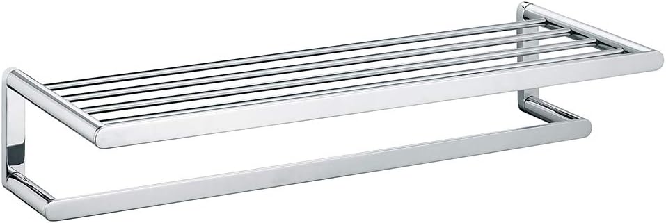 KEUCO Handtuch-Ablage aus Metall, Hochglanz-verchromt, 62 cm lang, für Badezimmer, Ablage für Handtü