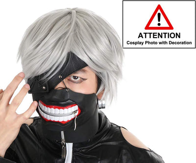 CoolChange Ken Kaneki Maske aus Gummi für Tokyo Ghoul Fans | mit PU-Leder Augenklappe