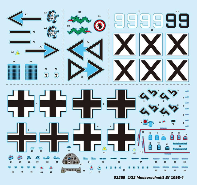 Trumpeter 02289 Modellbausatz Messerschmitt Bf 109E-4, Mittel