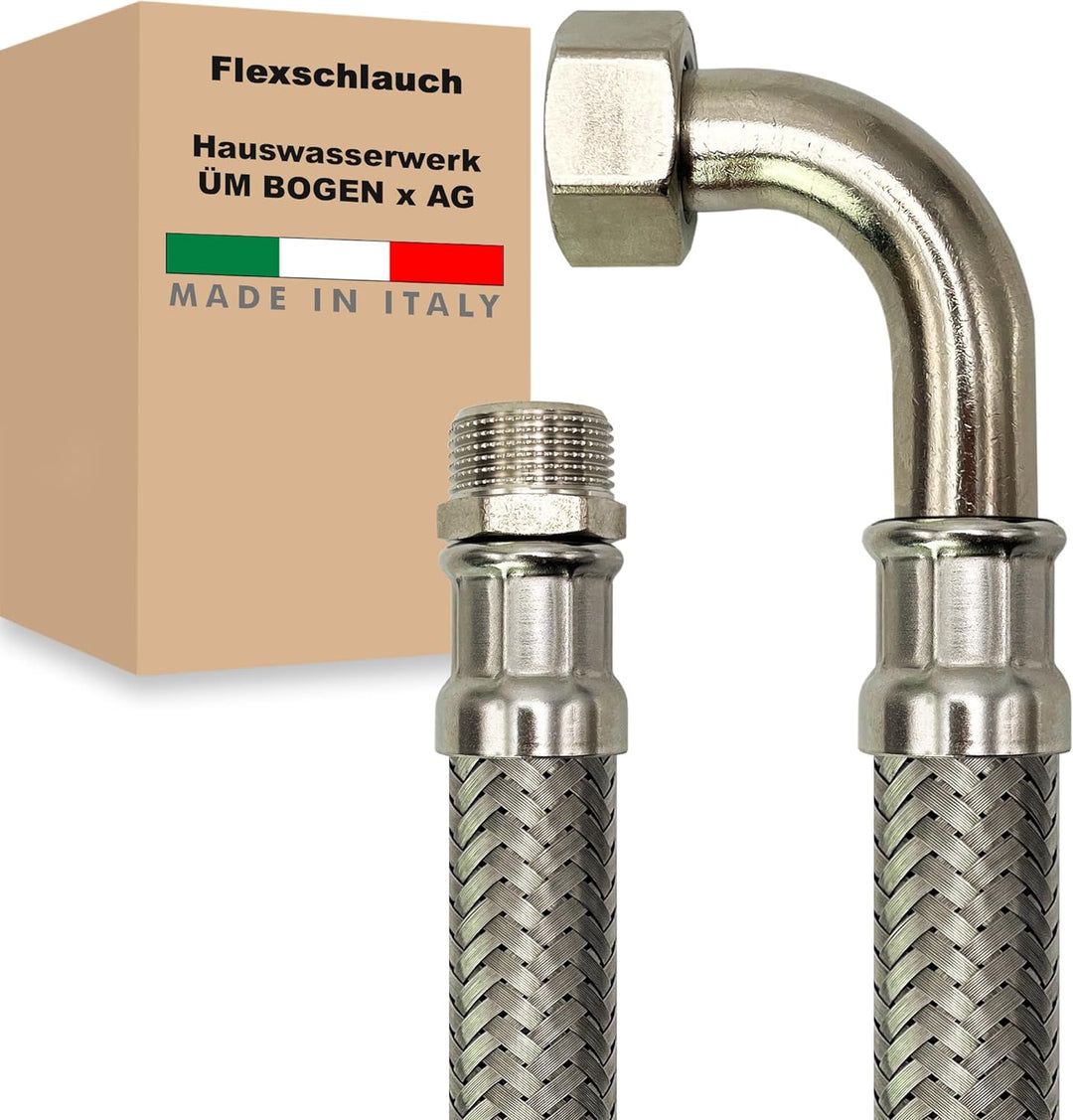 Hauswasserwerk Flexschlauch 1 Zoll Edelstahl Panzerschlauch Anschlussschlauch Sanitär Armaturenschla