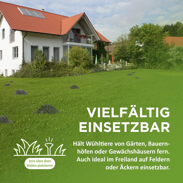 ISOTRONIC Maulwurfvertreiber Solar 4er Set I Maulwurfschreck für den Garten I Maulwurfabwehr, Wühlma
