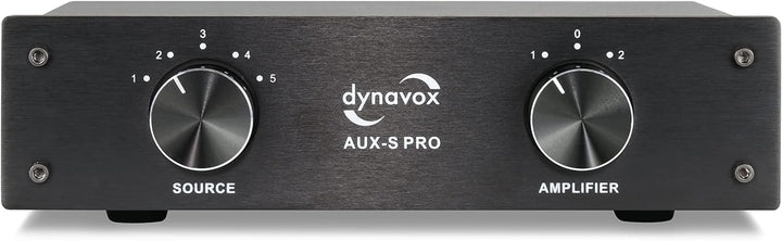 Dynavox AUX-S PRO, Eingangs-Erweiterungs-Umschalter mit 5 Cinch-Eingängen, Anschlüsse für Zwei Stere