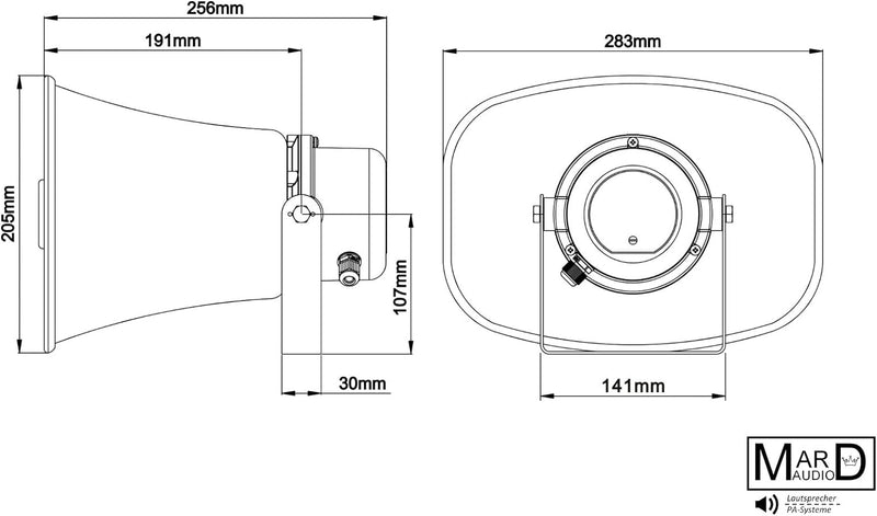 MARD AUDIO DAN-DK30A wetterfester Aktiver Druckkammerlautsprecher 30W mit integrierten Verstärker fü