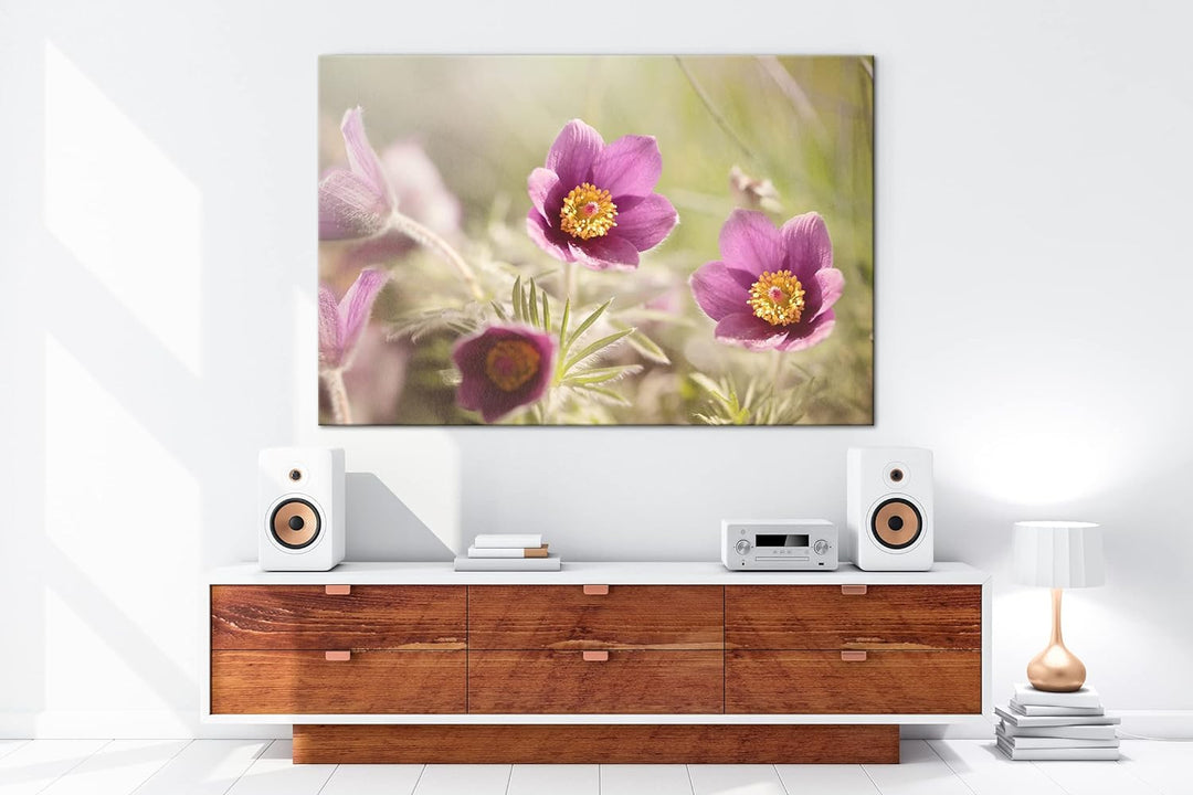 deyoli bezaubernde Blumen Format: 80x60 als Leinwandbild, Motiv fertig gerahmt auf Echtholzrahmen, H