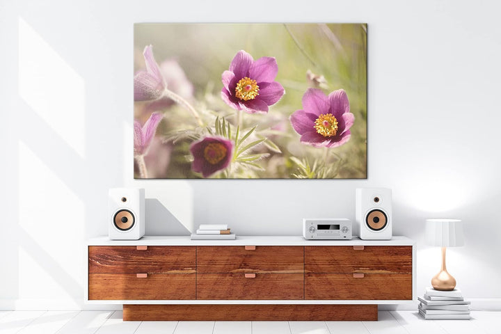 deyoli bezaubernde Blumen Format: 80x60 als Leinwandbild, Motiv fertig gerahmt auf Echtholzrahmen, H