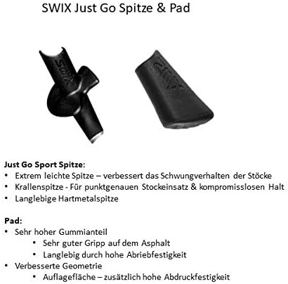 Swix CT4 Nordic Walking Stock Lime Carbon Tech mit Just Go Sport Spitze 1 Paar 130cm