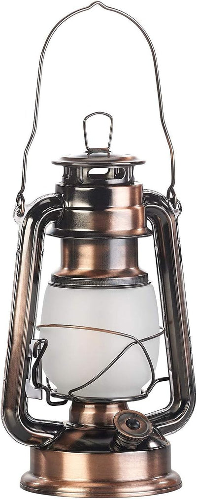 Lunartec LED Sturmlampe: 2er-Set LED-Sturmlaternen mit Flammen-Effekt; 25 cm Höhe; bronzefarben (Lat