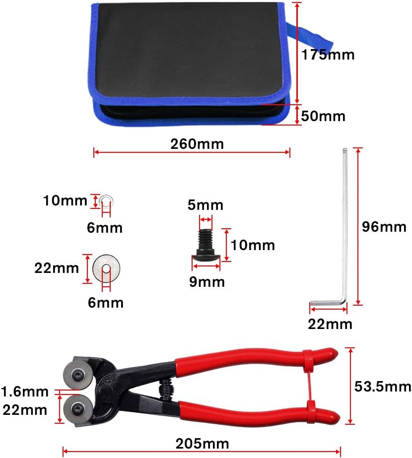 SPEEDWOX Mosaikwerkzeuge für Handwerk robuste Mosaik-Räder Glaszange mit Ersatzschneiderad Schaber P