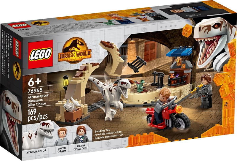 Lego Jurassic World Set - Atrociraptor: Motorradverfolgungsjagd 76945 + Polybag Dinosaurier-Markt 30