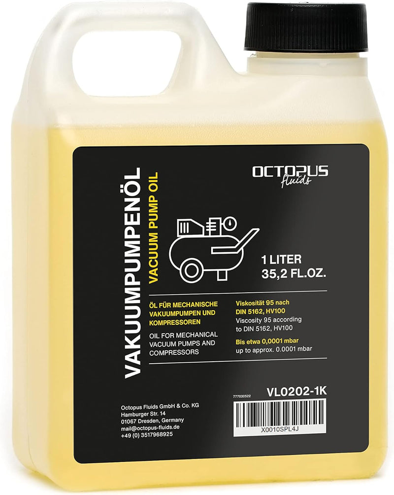 Octopus 1000 ml Vakuumpumpenöl 1 Liter Vakuumöl Öl Vakuumpumpe Pumpenöl Kompressoröl HV100 Maschinen