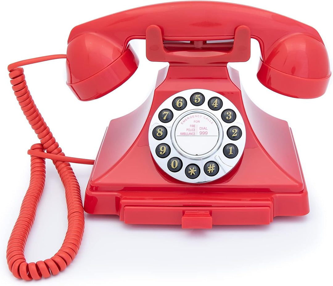 GPO 1929 S Classic Carrington Retro Drucktasten-Telefon 20er Jahre Design mit ausziehbarer Schublade