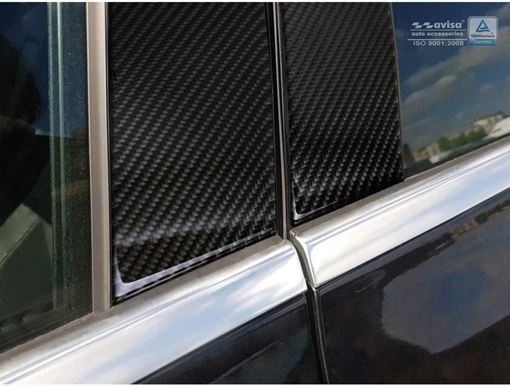 B-Säulen Blende kompatibel mit Audi A3 8V Limousine 2016- Schwarz Carbon