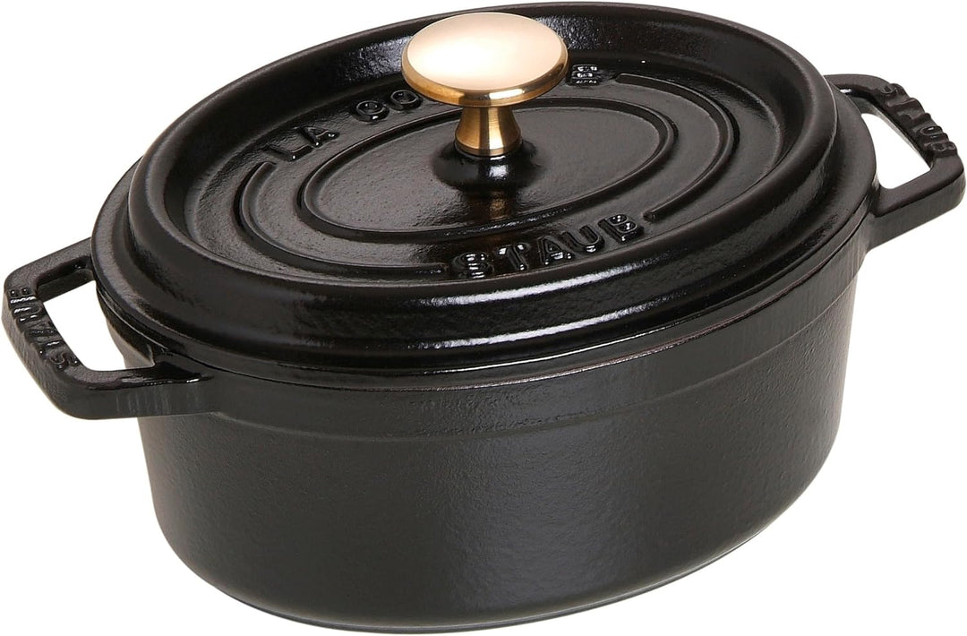 STAUB Gusseisen Bräter/Cocotte, Oval 17 cm, 1 L, Aromaregen Funktion, Für alle Herdarten geeignet, S