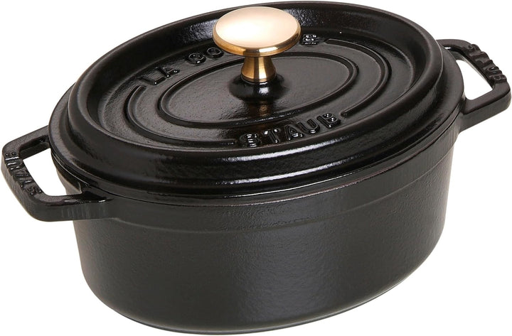 STAUB Gusseisen Bräter/Cocotte, Oval 17 cm, 1 L, Aromaregen Funktion, Für alle Herdarten geeignet, S