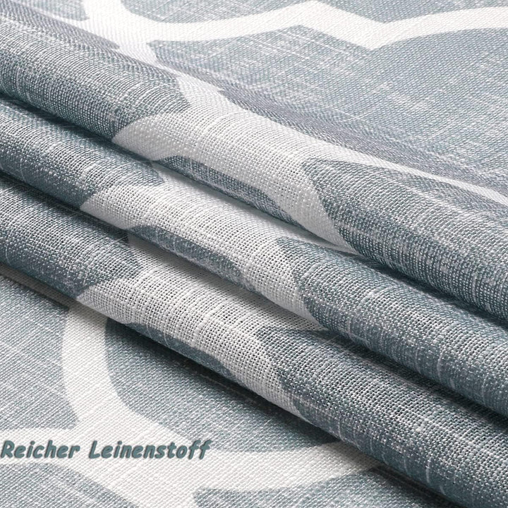 Beauoop Weiss bis Grau Halbtransparente Vorhänge mit Farbverlauf marokkanisch Schmale Leinenoptik Vo