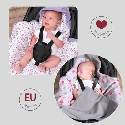 HOBEA-Germany – Einschlagdecke Fusssack für die Babyschale Sommer, Farben Sommerdecken:grün beige Gr