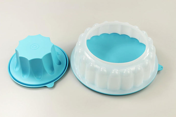 TUPPERWARE Kleiner Prinz Kranz Sturzform Puddingform Form 1,0 L hellblau-weiss
