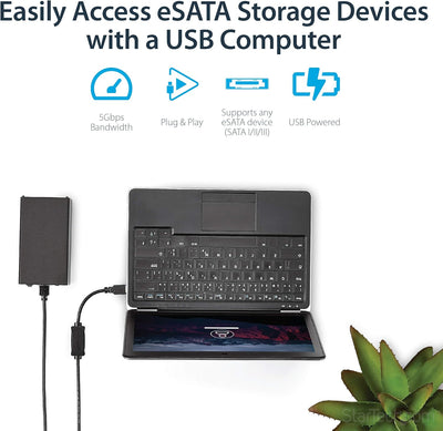 StarTech.com 91 cm USB 3.0 auf eSATA Adapter - 6 Gbit/s USB auf eSATA HDD/SSD/ODD Konverter - eSATA