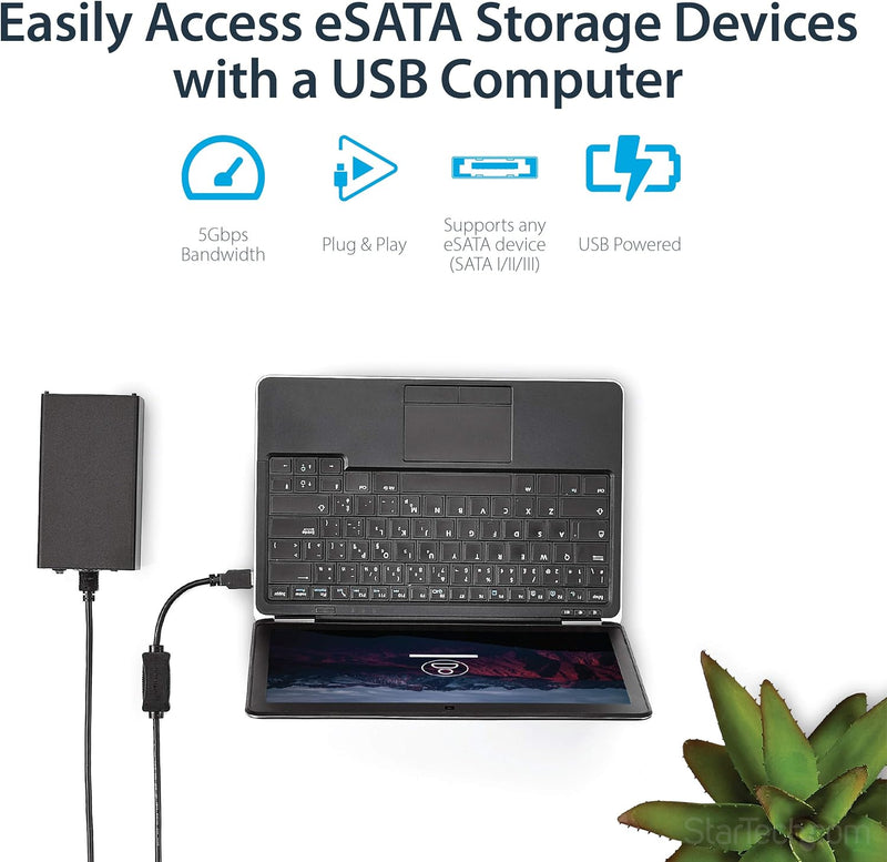 StarTech.com 91 cm USB 3.0 auf eSATA Adapter - 6 Gbit/s USB auf eSATA HDD/SSD/ODD Konverter - eSATA
