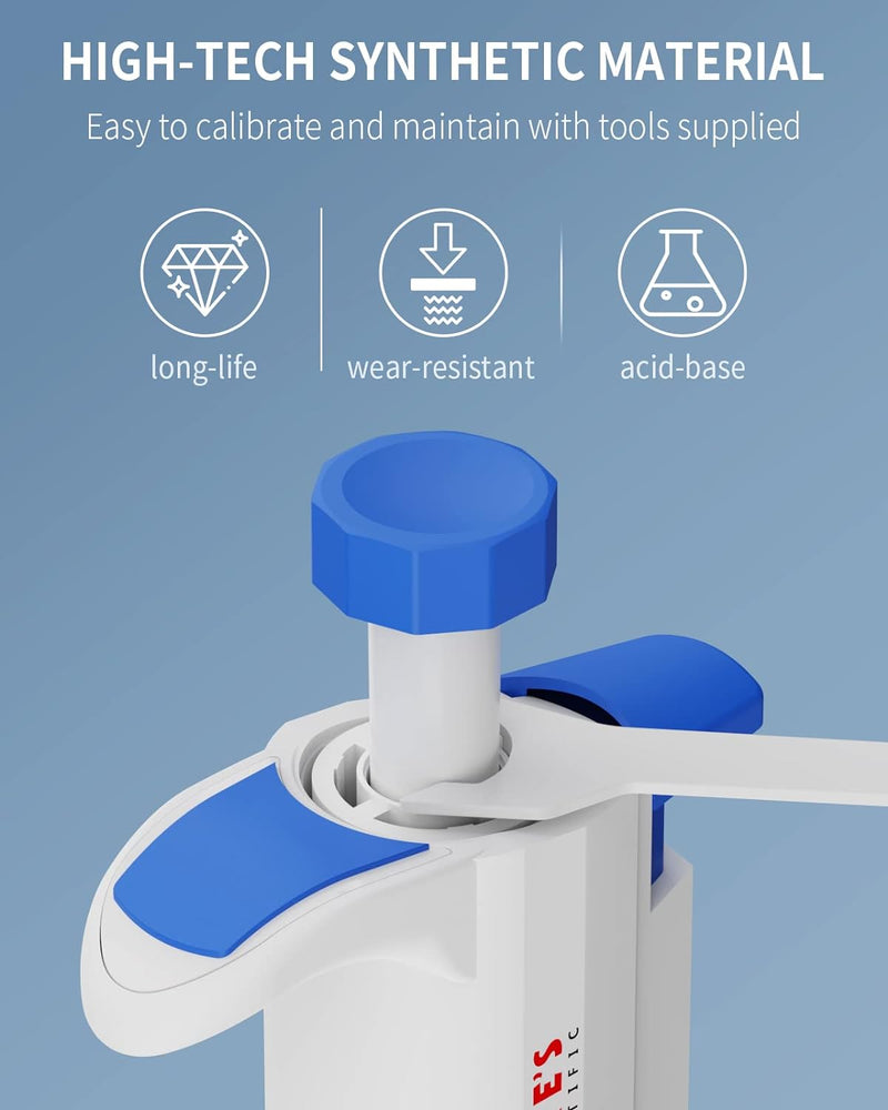 Einkanal Variable Volume Mikropipette/Pipettierer, Four E’S Scientific 2-20µl Micropipette, einstell