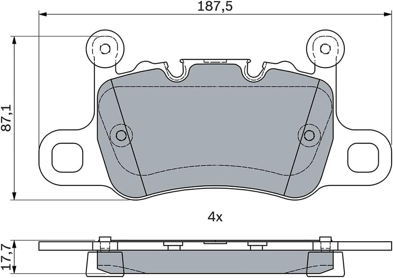 Bosch BP1859 Bremsbeläge - Hinterachse - ECE-R90 Zertifizierung - vier Bremsbeläge pro Set