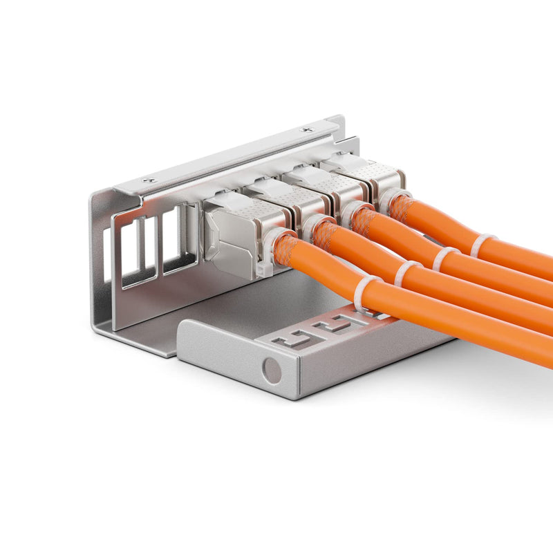 deleyCON 6 Port Patchpanel Set Patchfeld Verteilerfeld 1 HE + 6x RJ45 Keystone Jack Modul STP CAT6a