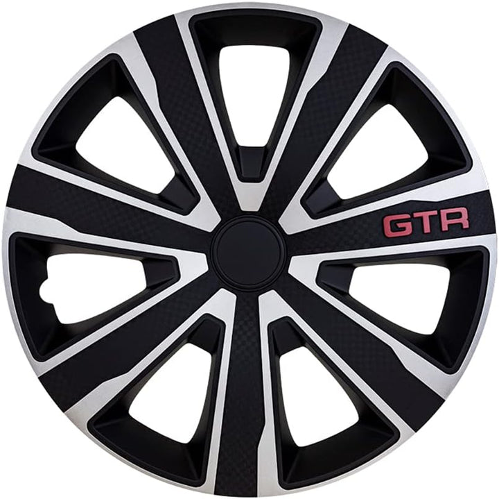 J-Tec Satz Radzierbleden GTR Karbon 16-Zoll Silber/Schwarz Silber/Schwarz 16-Zoll, Silber/Schwarz 16