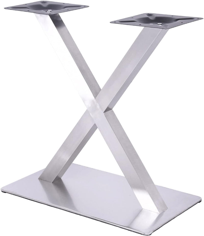 SHZICMY Tischbeine Metall Tischgestell Tischkufen X-Form Tischfuss Silber Edelstahl Untergestell Höh