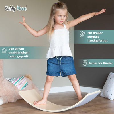 KiddyMoon Balance Board Aus Holz Für Kinder, Babys Montessori Spielzeug, Gleichgewicht, Balancieren