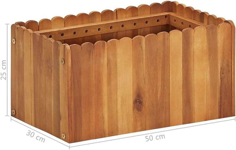 Susany Holz-Garten-Hochbeet Pflanzkasten Pflankasten Blumentopf Blumenkasten 50 x 30 x 25 cm (L x B