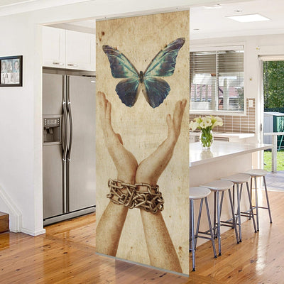 Bilderwelten Raumteiler Flieg Schmetterling 250x120cm inkl. transparenter Halterung 250x120cm incl.