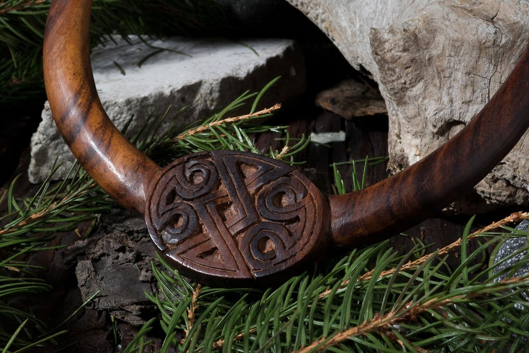 Windalf Wikinger Torques SKAGAR Ø 13 cm Wikinger Knoten Handarbeit aus Holz