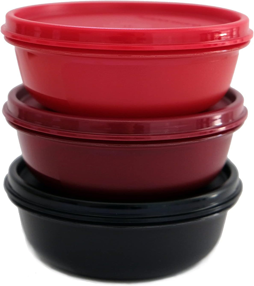 Tupperware Set (3) Kühlschrank Hit-Parade 300 ml schwarz rot dunkelrot kleine Hitparade Mini Panoram