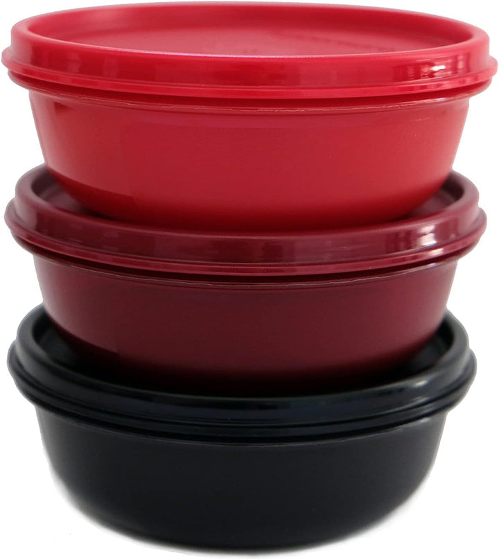 Tupperware Set (3) Kühlschrank Hit-Parade 300 ml schwarz rot dunkelrot kleine Hitparade Mini Panoram
