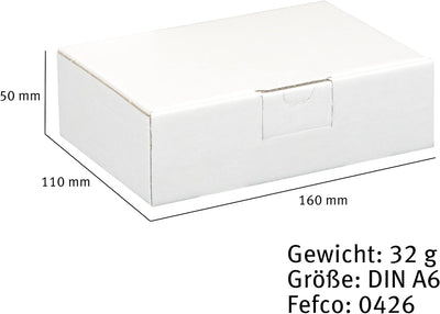 300 Maxibriefkartons 160 x 110 x 50 mm weiss (300 Stück) Maxibrief Versandkarton Warensendung