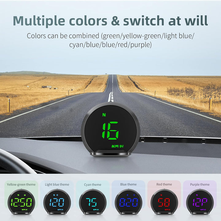 KAOLALI Display mit hohem Kopf, 2,2 Zoll (5,8 cm), Tachometer, GPS, HUD, Universal, KMH/MPH, mit Sau