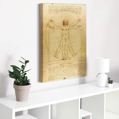 PICANOVA – Leonardo da Vinci – Vitruvian Man 40x60cm – Bild auf Leinwand – Premium Kunstdruck Auf 2c