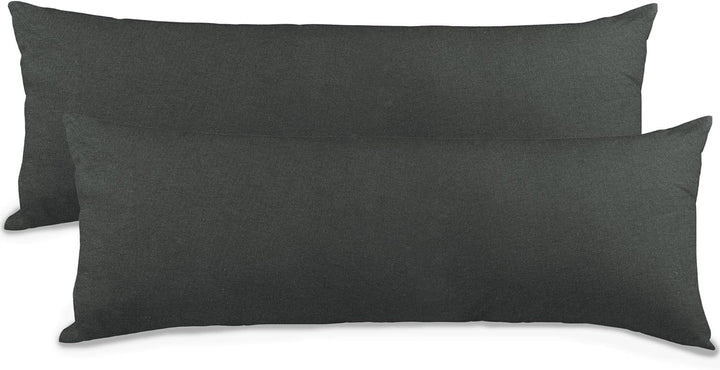 aqua-textil Classic Line Kissenbezug 2er-Set 40 x 200 cm anthrazit grau Baumwolle Seitenschläferkiss