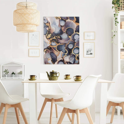 Leinwandbild Marmor Aquarell mit Gold Bild auf Leinwand 80x60 cm 80cm x 60cm, 80cm x 60cm