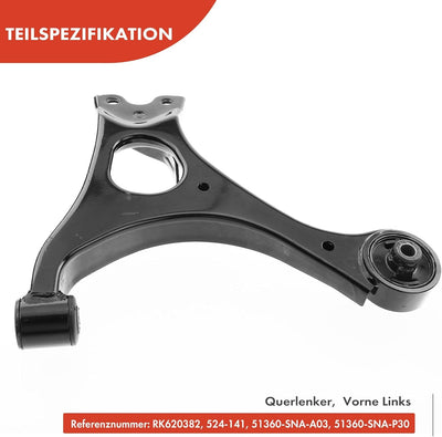 Frankberg Querlenker Vorne Links Kompatibel mit Civic VIII Stufenheck FA FD 1.3L 1.6L 1.8L 2005-2012