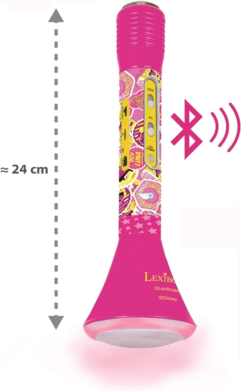 Lexibook Karaoké Micro Bluetooth mädchenhaftes Design, Mikrofon zum Singen mit eingebautem Lichtlaut