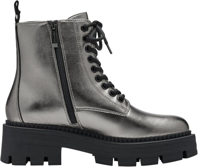 Tamaris Damen Combat Boots, Frauen Stiefeletten,TOUCHit-Fussbett 37 EU Pewter, 37 EU Pewter