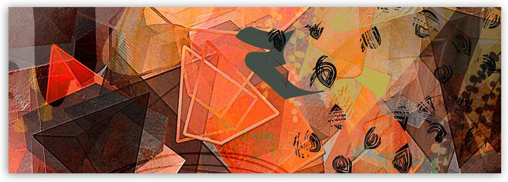 Wandbild XXL Geometrische formen Deko Kunst Bilder Abstrakt Orange 150x50 cm Deco panel 150x50 cm G,