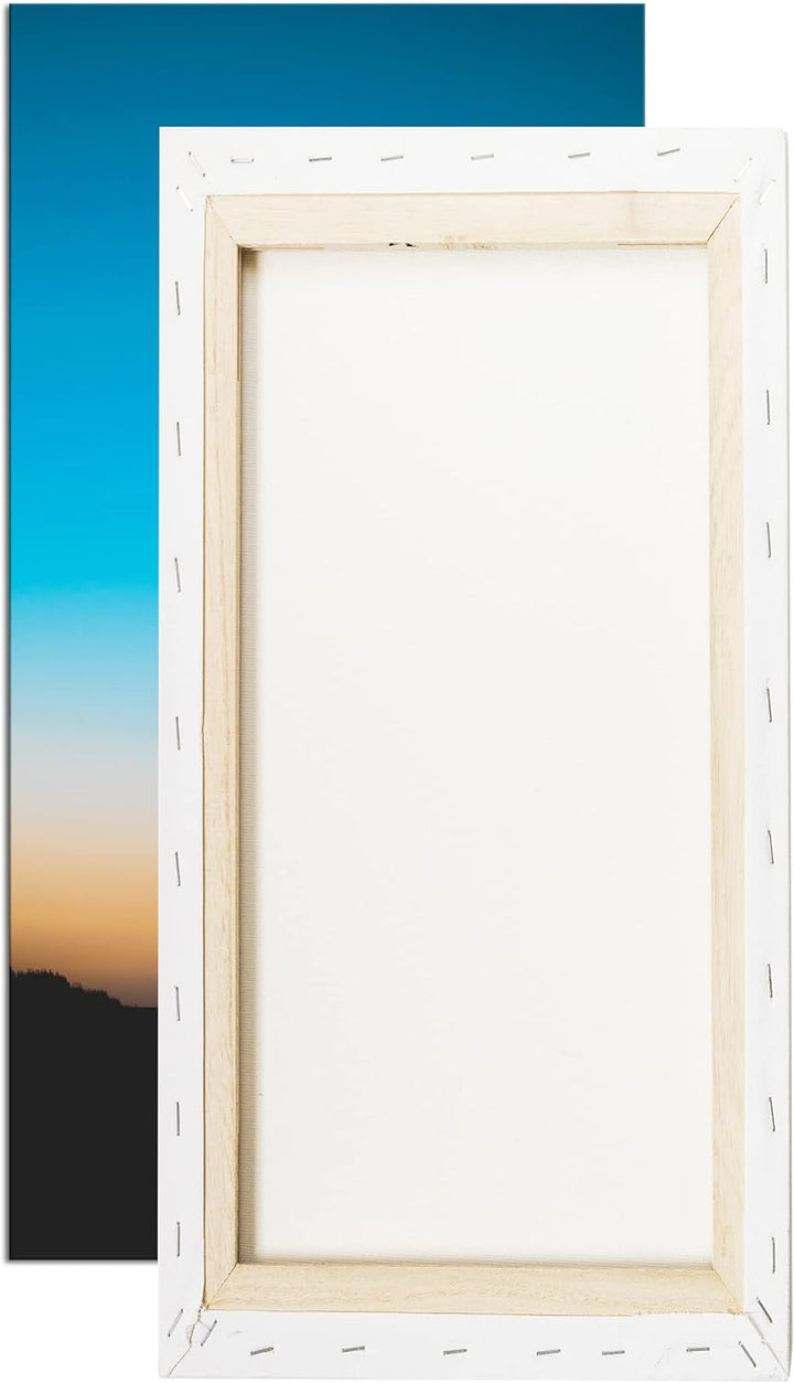 Pariser Eifelturm Panorama 80x40 cm als Leinwandbild, Motiv fertig gerahmt auf Echtholzrahmen, Hochw