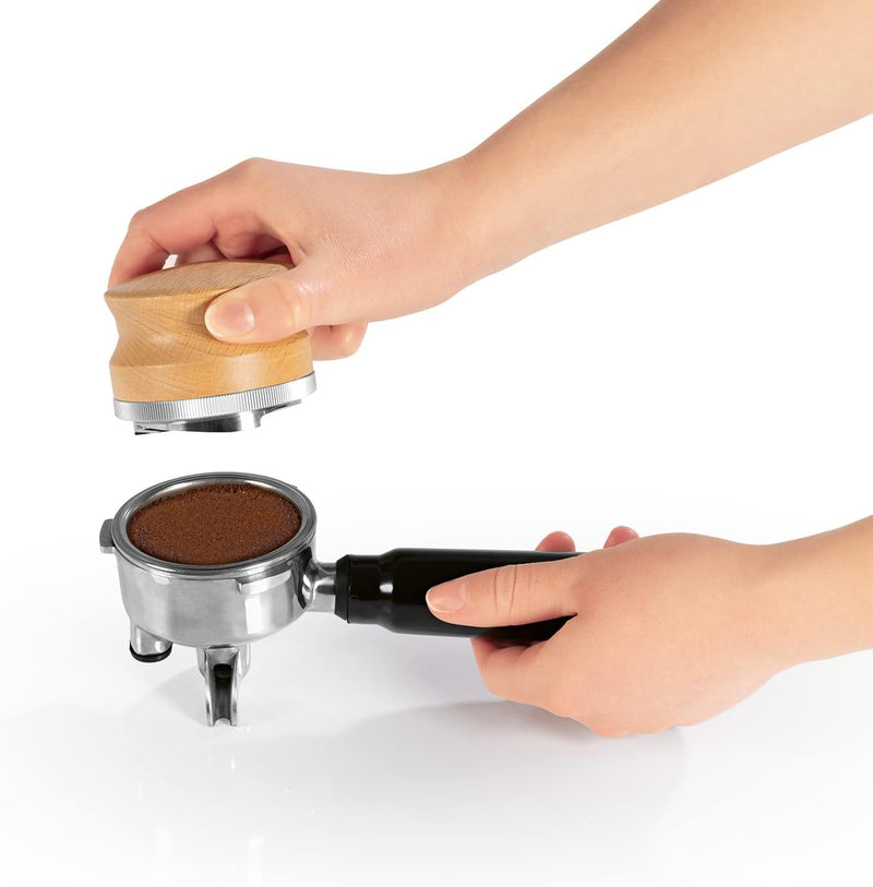 BEEM Leveler Buche/Edelstahl - 58 mm | Robuster Kaffeeverteiler mit ergonomischem Griff aus Buche |